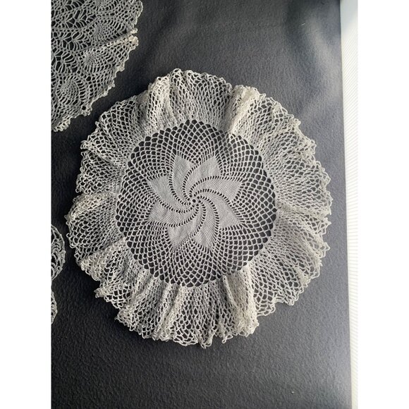 Vintage Hand-Crocheted Doilies Set of 3 - Picture 2 of 13